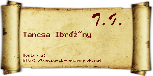 Tancsa Ibrány névjegykártya